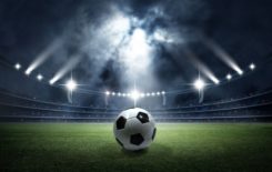 Soccer ball in the stadium