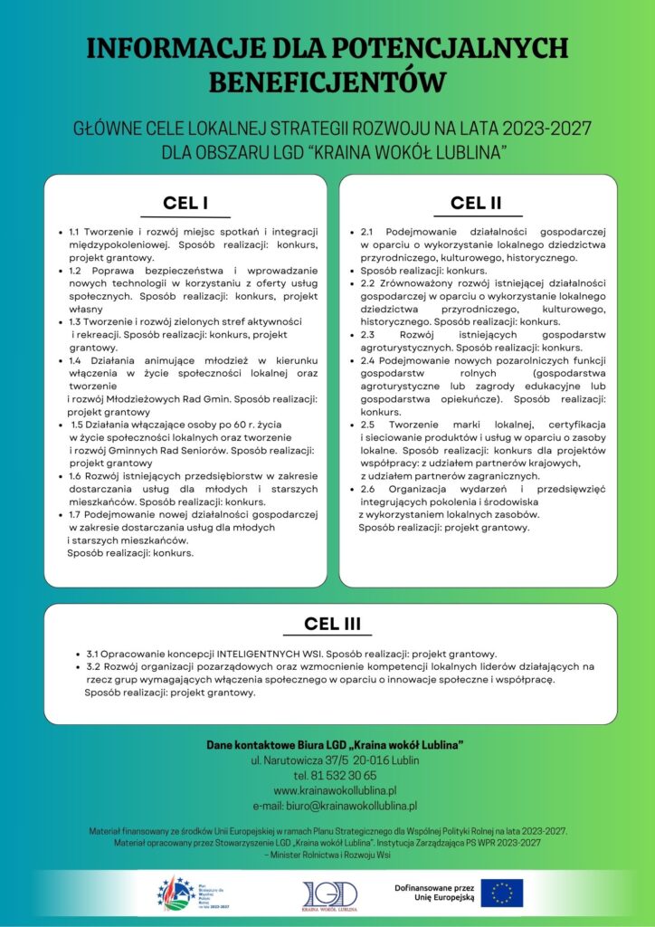 informacje dla potencjalnych beneficjentów 1